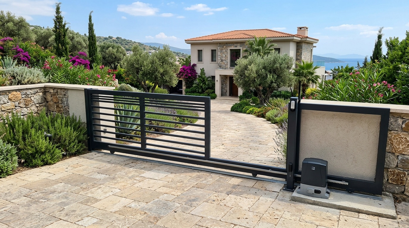 Automated sliding gate for private villa